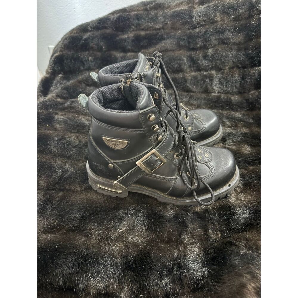 Men's Milwaukee Sz 8.5 D Road Captain Motorcycle Lace/Zip Boot